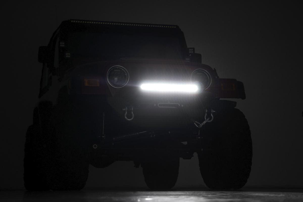 Jeep Wrangler TJ Front Bumper - Rough Country - Rock Crawler - Satin Black - '97-'06